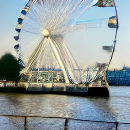 generated: a view of the Milllenium Wheel from the Thames #7